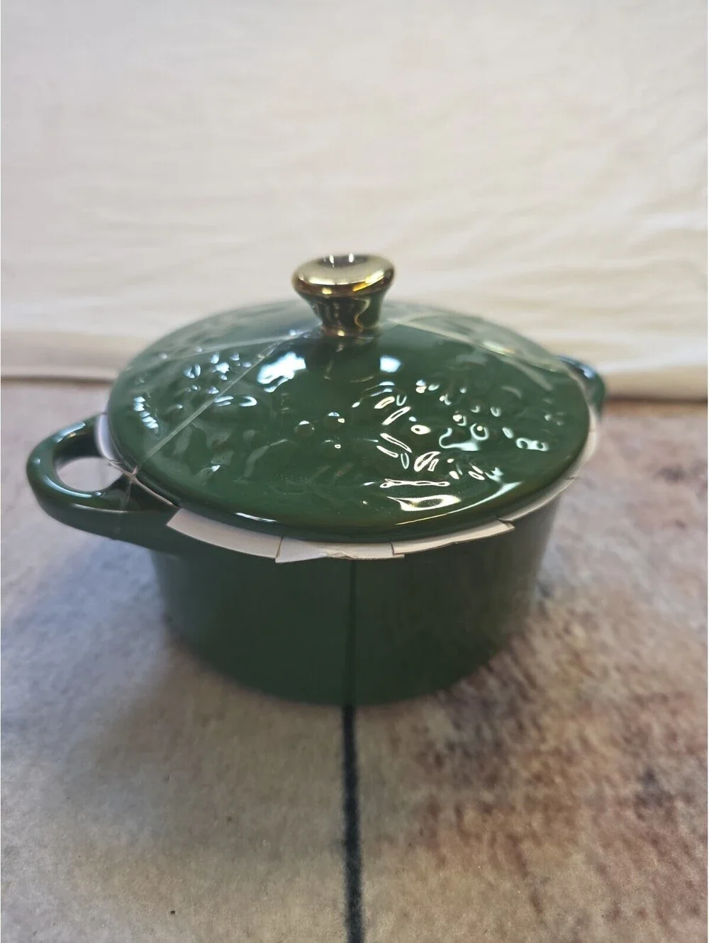 NEW World Market Mini Ceramic Cocotte Baking Dish 5 Inches Green